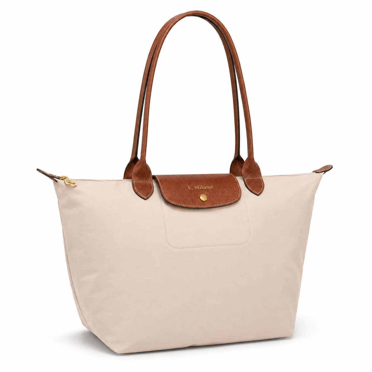 Bolso Verona en beige, de perfil