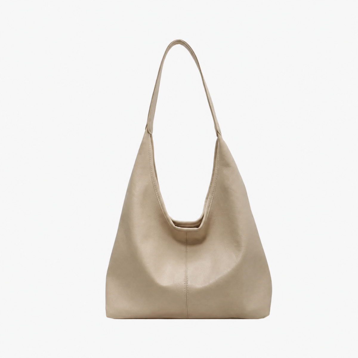 Bolso Firenze de cuero vitrificado en beige, vista frontal