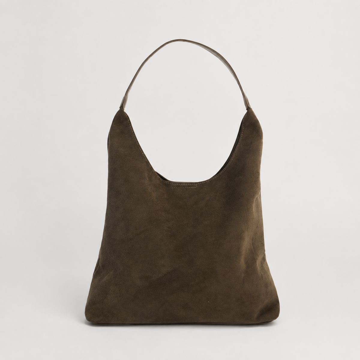 Bolso Siena de ante en Caqui, vista frontal