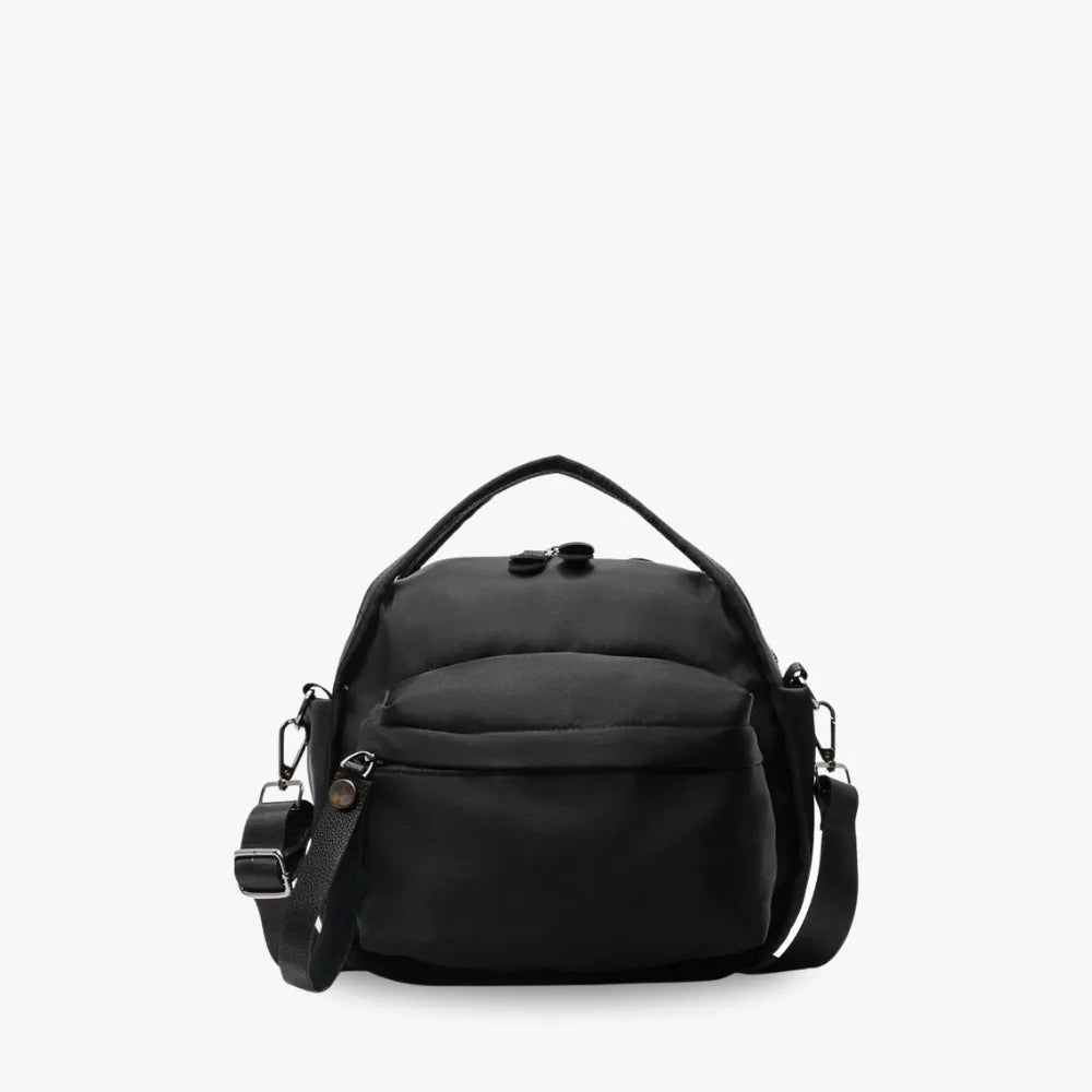 Bolso Amalfi de nailon en negro, vista frontal