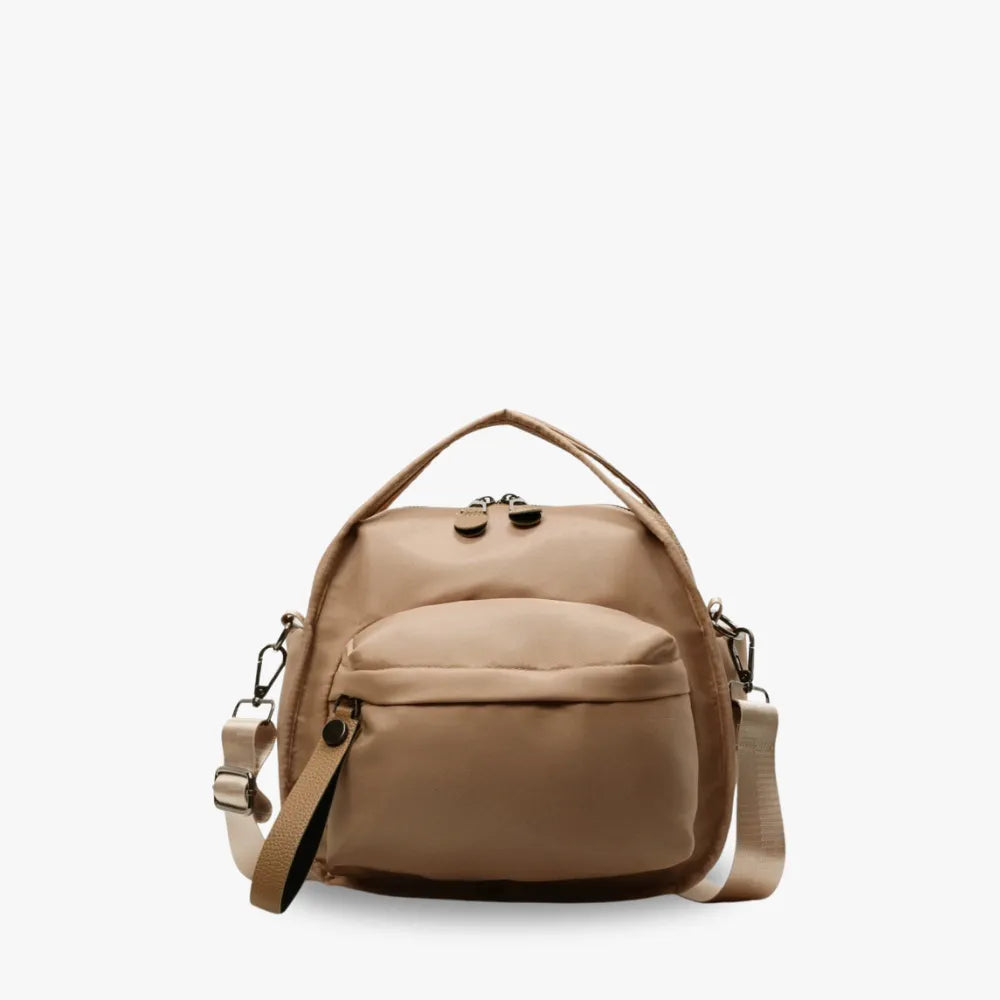 Bolso Amalfi de nailon en caqui, vista frontal