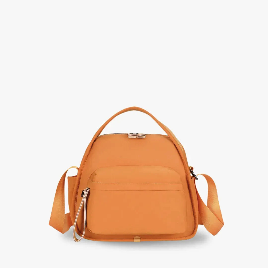 Bolso Amalfi de nailón en naranja, vista frontal