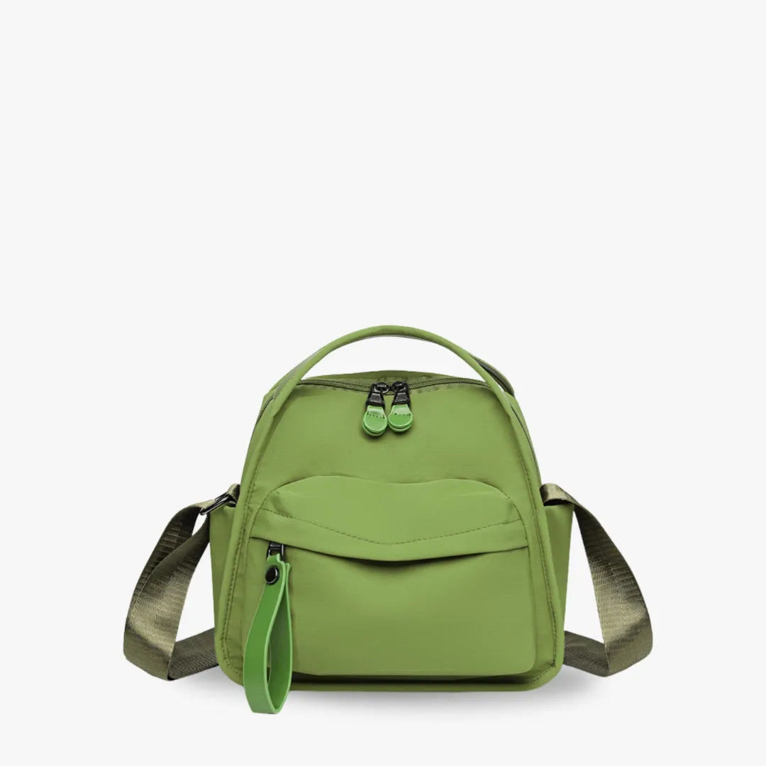 Bolso Amalfi de nailón en verde claro, vista frontal