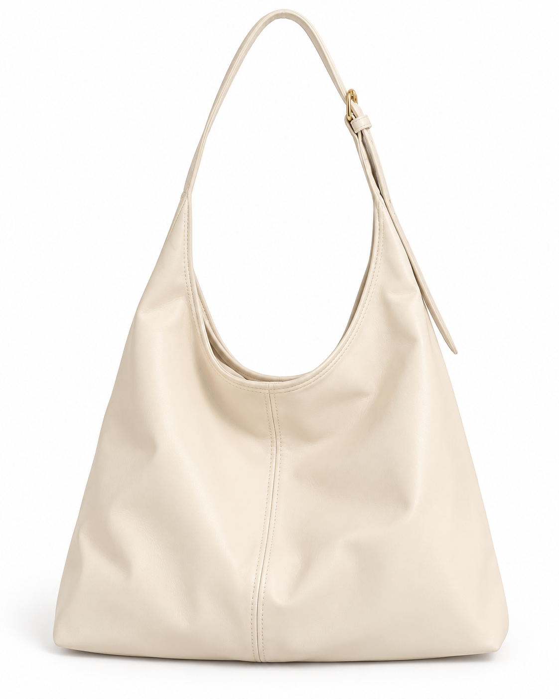 Bolso hobo Lucca marfil sobre fondo blanco