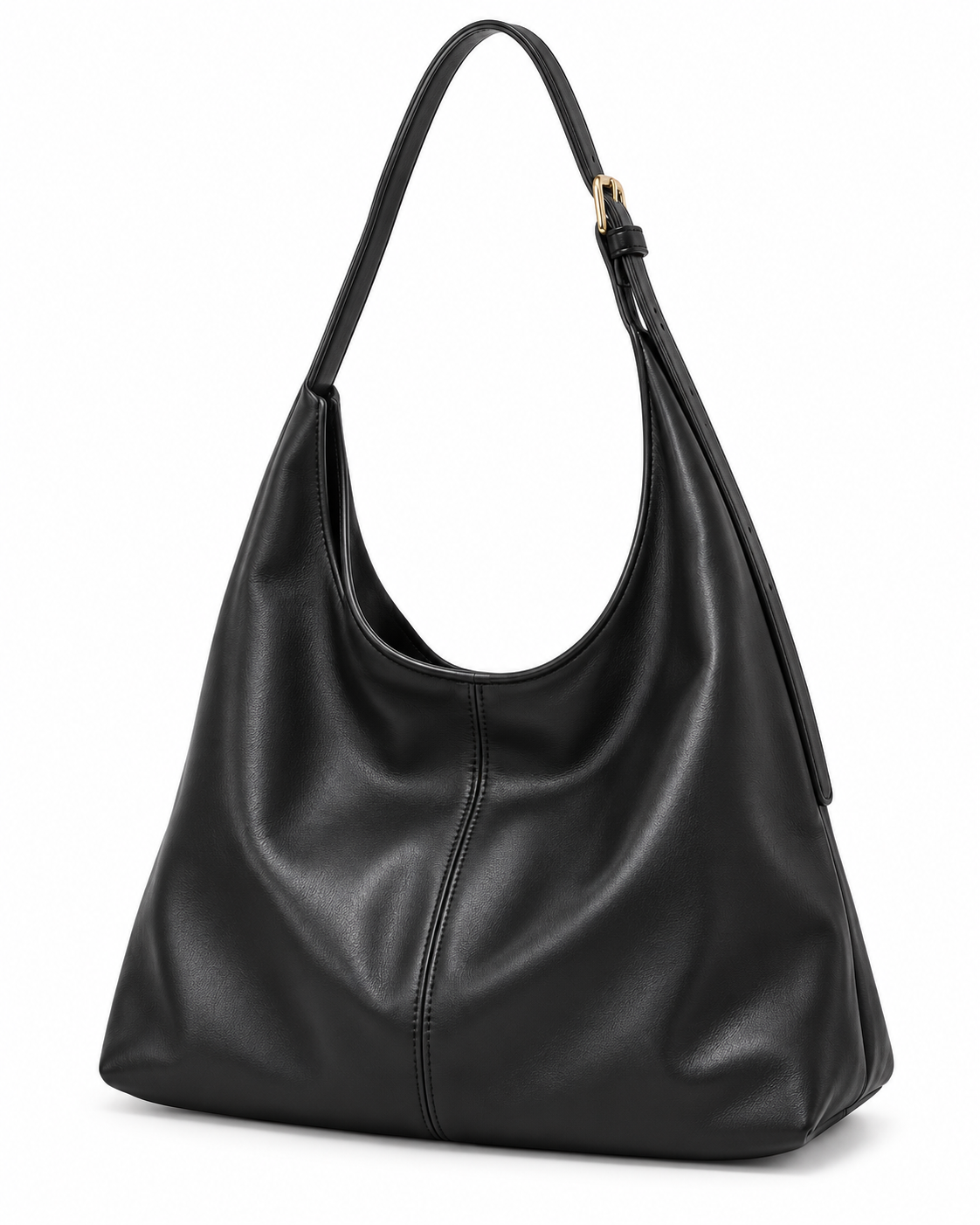 Bolso hobo Lucca negro sobre fondo blanco
